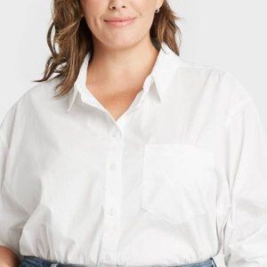 White button down long sleeve shirt